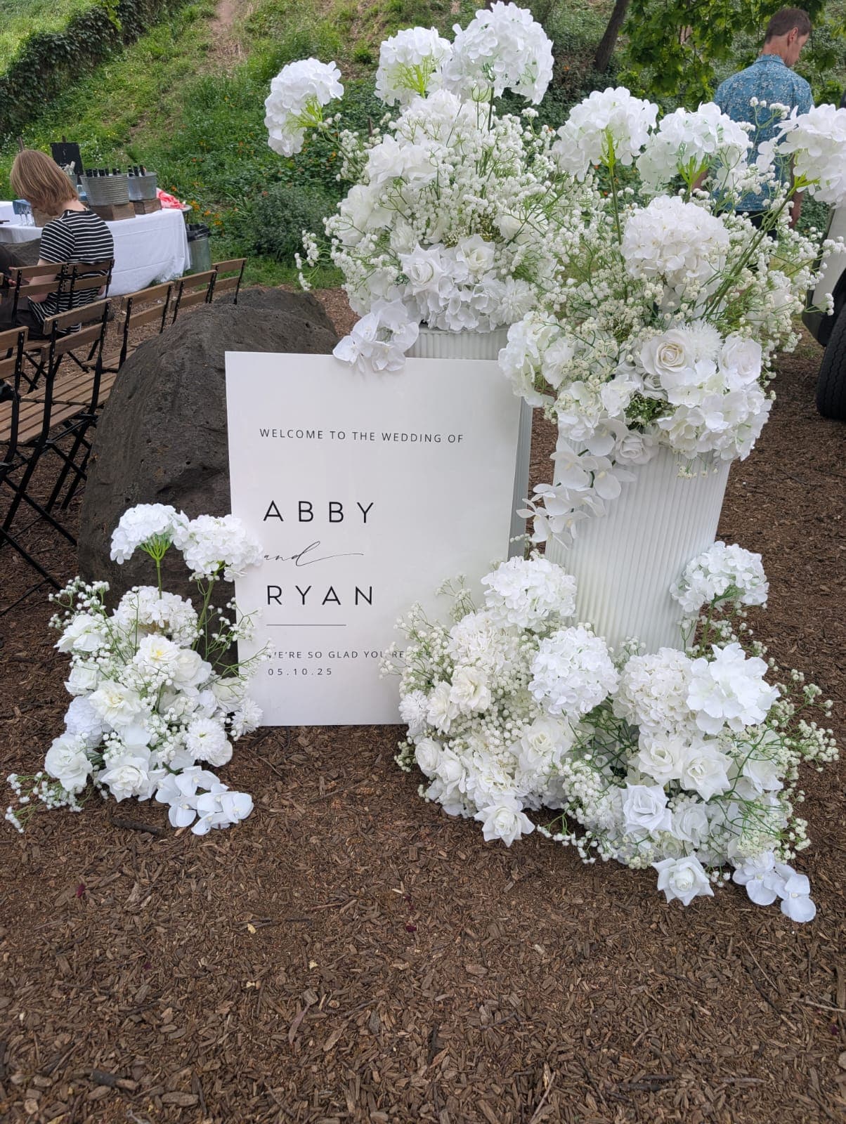 Welcome sign with florals